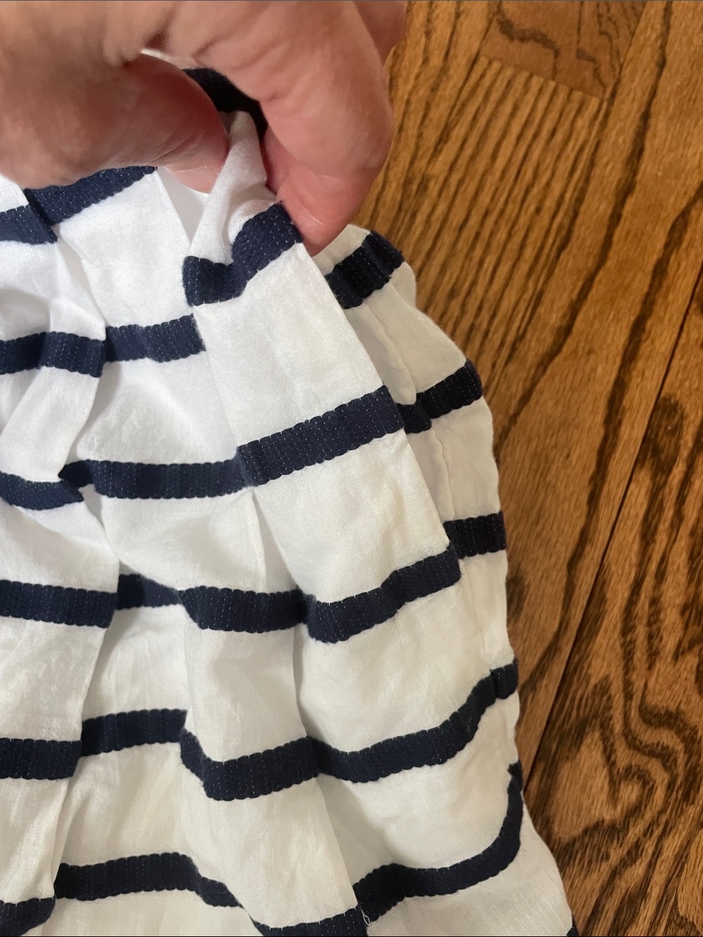 J. Crew Striped A-Line Skirt in White and Navy Nautical Size 00 100% Cotton - Picture 6 of 8